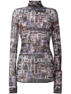Esteban Cortazar Digital Print Turtleneck Top - Multicolour