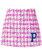P.a.r.o.s.h. Textured Tweed Mini Skirt - Pink & Purple