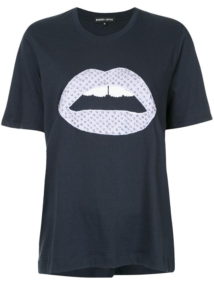 Markus Lupfer Lips T-shirt - Blue