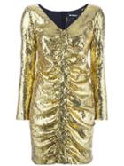 Misbhv Ruched Sequin Mini Dress, Women's, Size: Medium, Grey, Polyester/polyamide/spandex/elastane