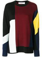 Victoria Beckham - Colour Block Jumper - Women - Wool - 8, Blue, Wool