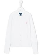 Ralph Lauren Kids - Cable Knit Logo Cardigan - Kids - Cotton - 8 Yrs, White