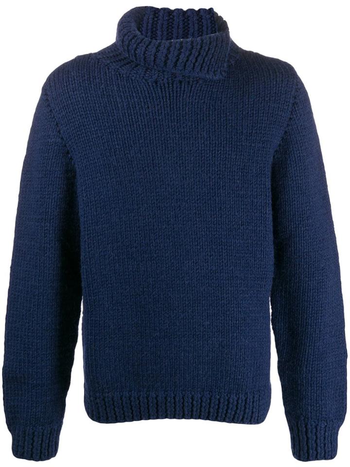 Maison Margiela Turtleneck Knitted Jumper - Blue