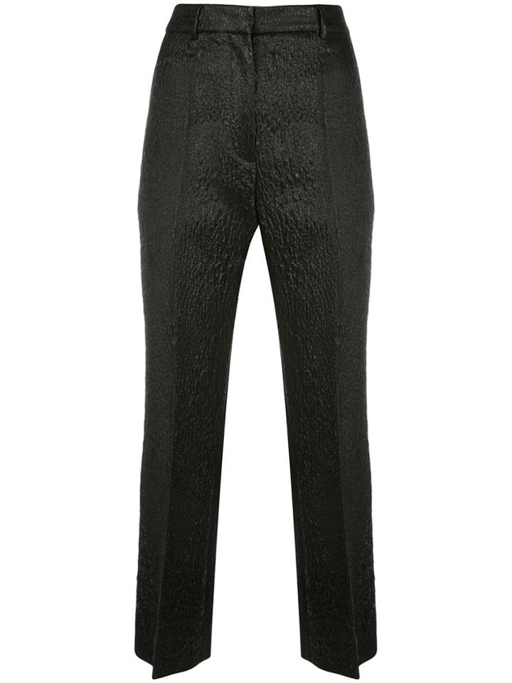 Rochas Pebbled Leather Look Trousers - Black