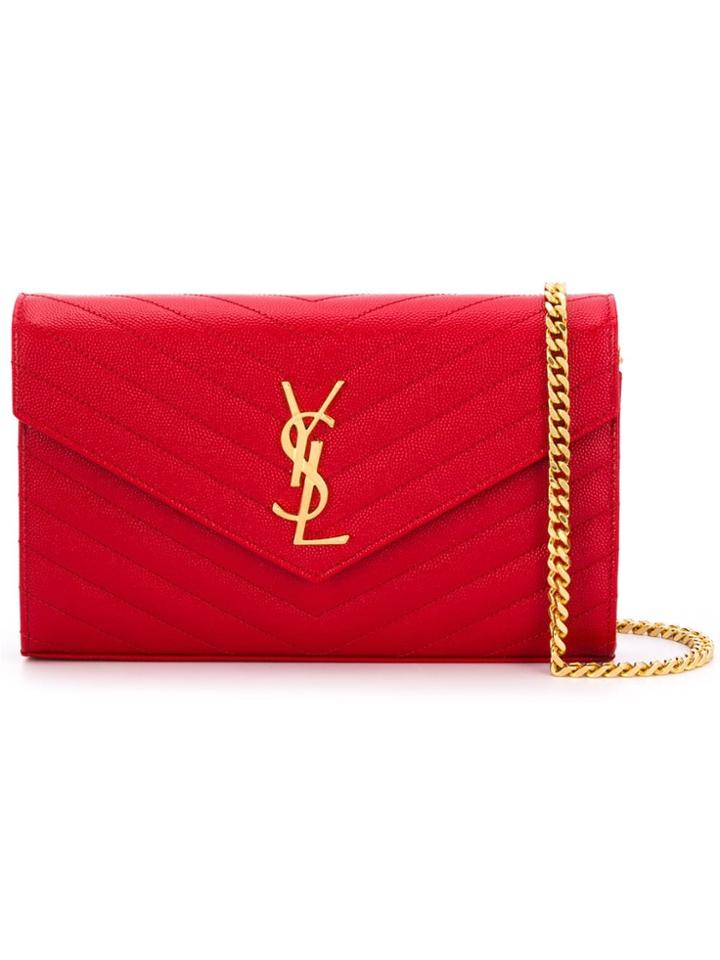 Saint Laurent Monogram Chain Bag - Red