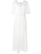 Forte Forte Lace Insert Dress, Women's, Size: Ii, White, Silk/cotton