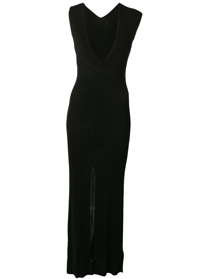 Jacquemus Front Slit Long Dress - Black