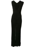 Jacquemus Front Slit Long Dress - Black