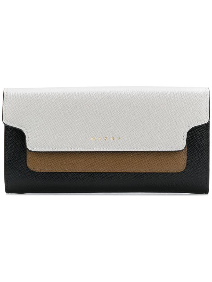 Marni Colour Block Zipped Wallet - Black