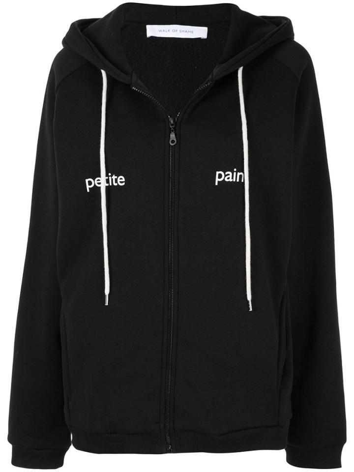Walk Of Shame Loose Fit Zip-up Hoodie - Black