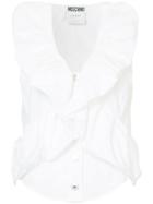 Moschino Ruffled Sleeveless Blouse - White