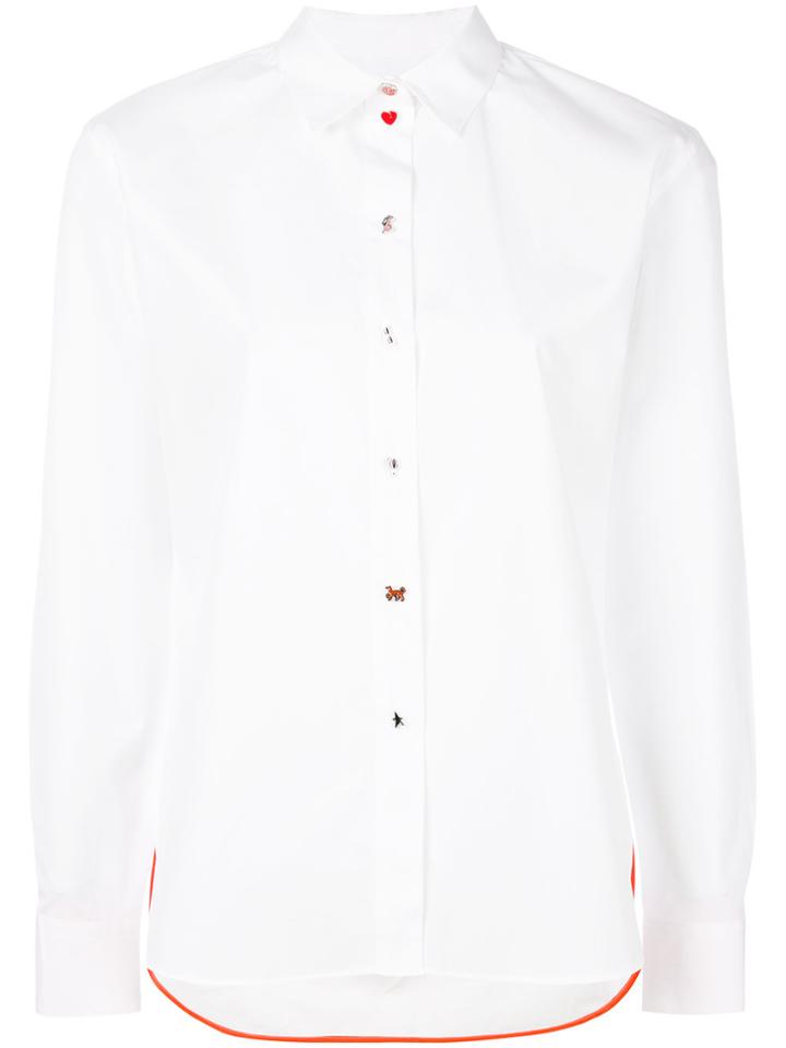 Paul Smith Charm Button Long Sleeve Shirt - White