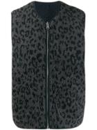 Ymc Sleeveless Leopard Print Sweater - Grey
