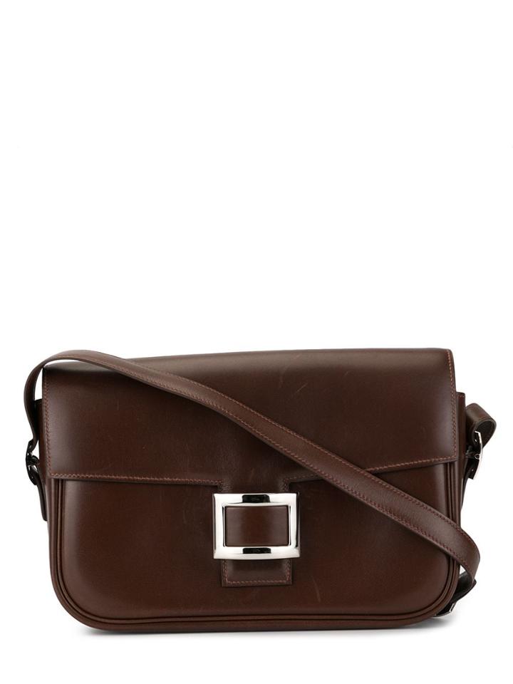 Hermès Pre-owned Square Plaque Shoulder Bag - Brown