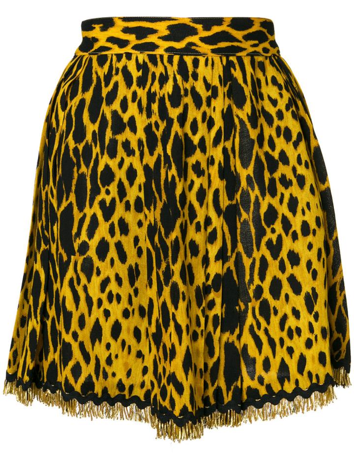 Versace Vintage Leopard Print Mini Skirt - Yellow & Orange