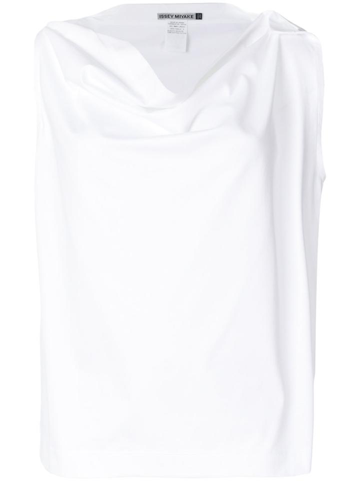 Issey Miyake Draped Neck Blouse - White