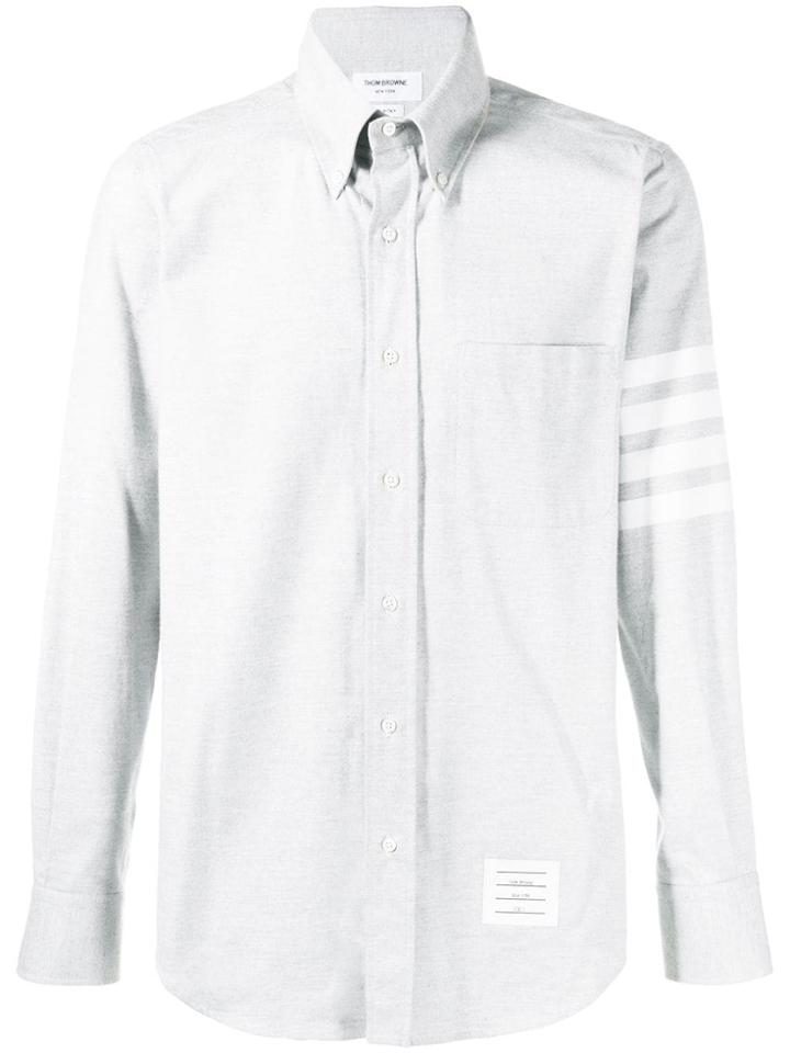 Thom Browne 4-bar Solid Rwb Stripe Shirt - Grey