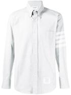 Thom Browne 4-bar Solid Rwb Stripe Shirt - Grey