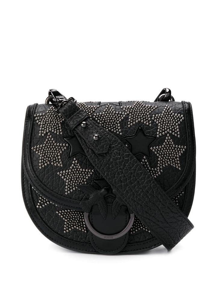 Pinko Star Studded Shoulder Bag - Black