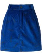 Fiorucci Logo Print Corduroy Skirt - Blue