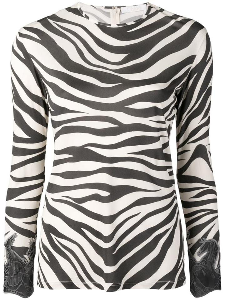 Chloé Zebra Print Long-sleeve Top - Neutrals