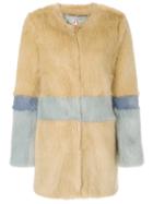 Shrimps Contrast Panel Coat - Nude & Neutrals