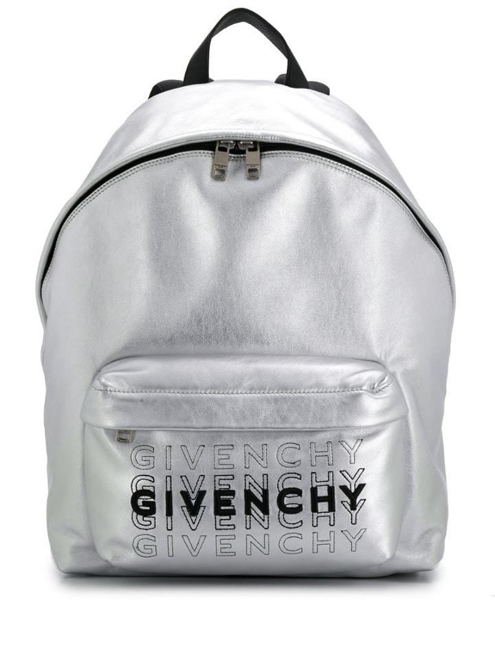 Givenchy Urban Fanding Metallic Backpack - Silver