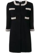 Charlott Pearl Embellished Coat - Blue
