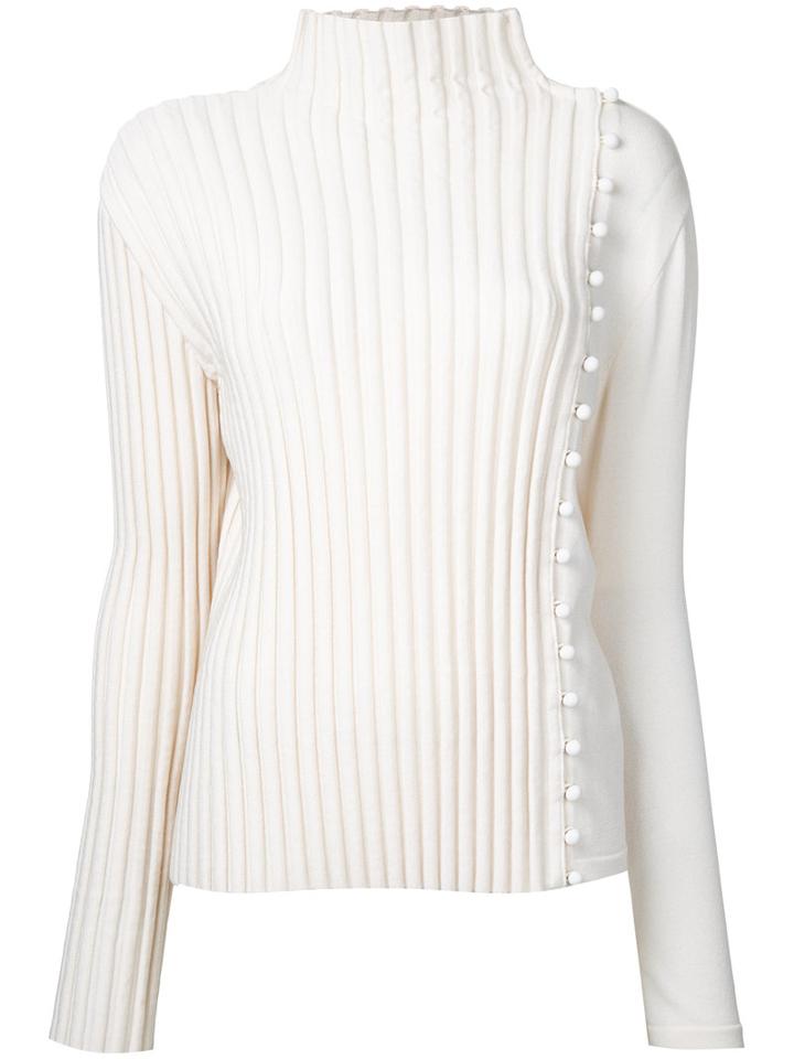 Donnah Mabel Ribbed Trim Jumper, Women's, Size: 0, White, Acetate/nylon