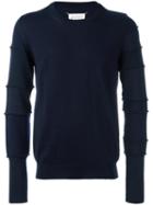 Maison Margiela Panelled Sleeve Jumper, Men's, Size: Large, Blue, Cotton/wool