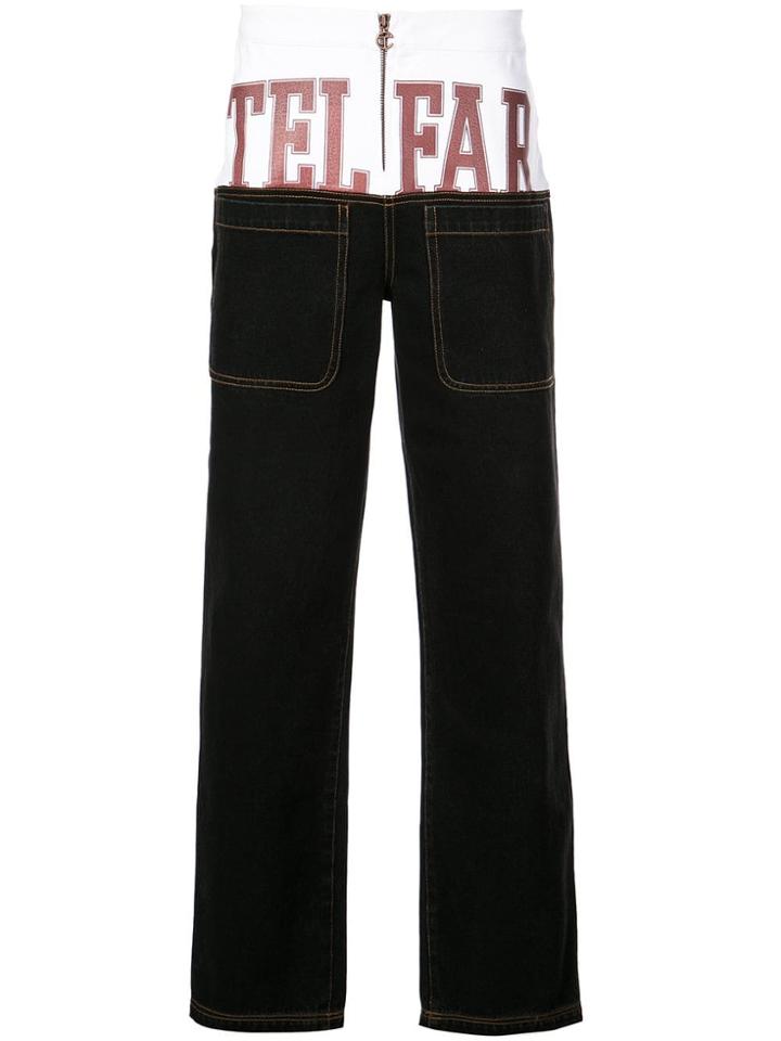 Telfar Drop-waist Flag Sweat Jeans - Blue