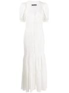 Rotate Flared Long Dress - White