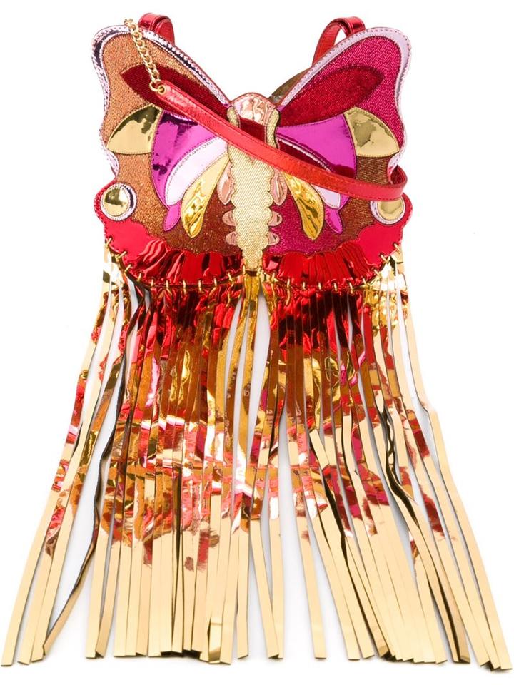Manish Arora Butterfly Shaped Crossbody Bag, Women's, Red, Polyester