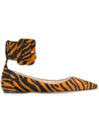 Attico Zebra Print Ballerinas - Brown