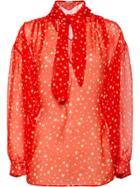 Miu Miu Printed Georgette Top - Red