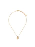 Christian Dior Vintage Logo Heart Pendant Necklace - Metallic