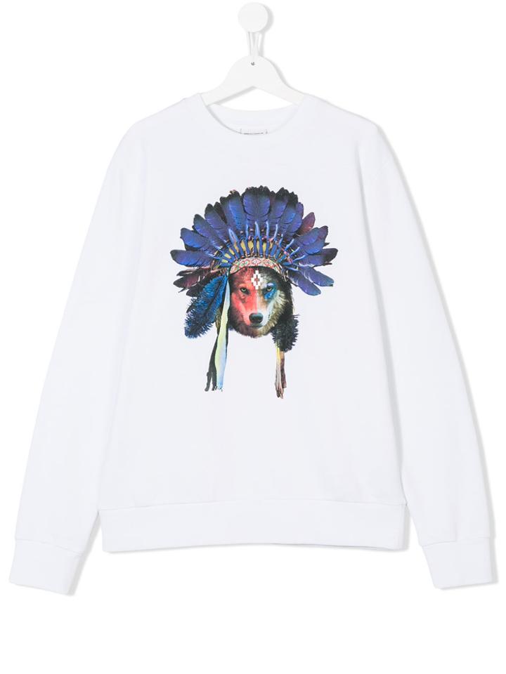 Marcelo Burlon County Of Milan Kids Wolf Print Sweatshirt - White
