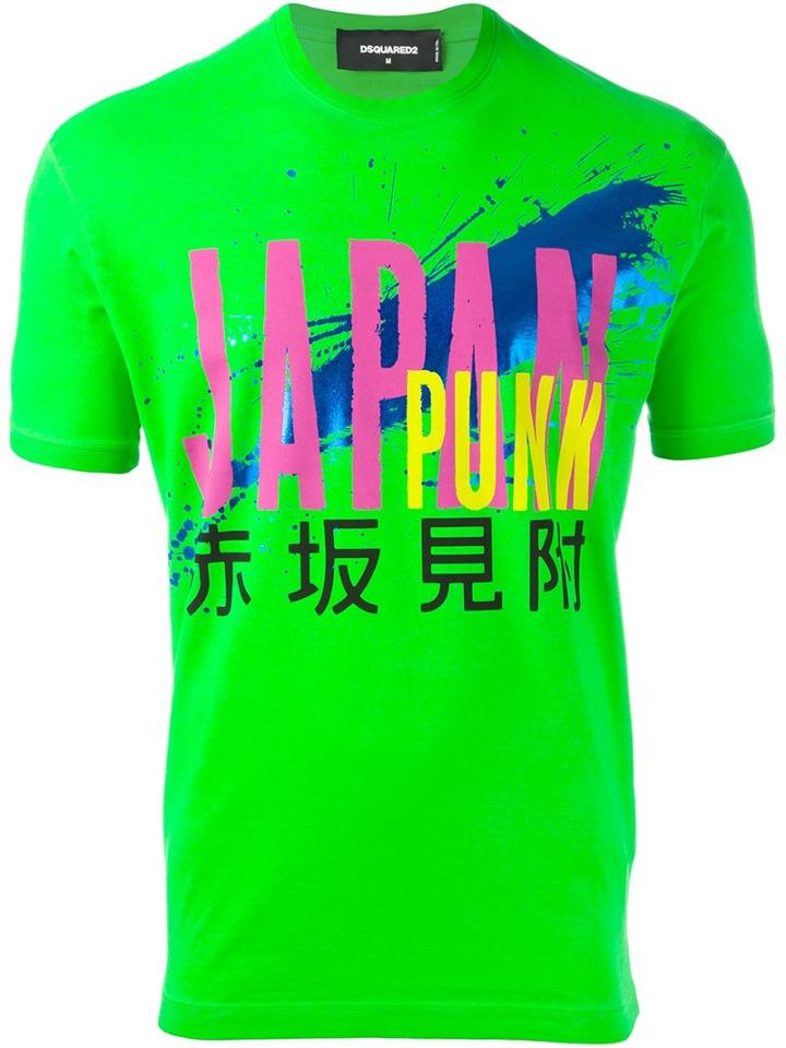 Dsquared2 'japan Punk' T-shirt, Men's, Size: Xl, Green, Cotton