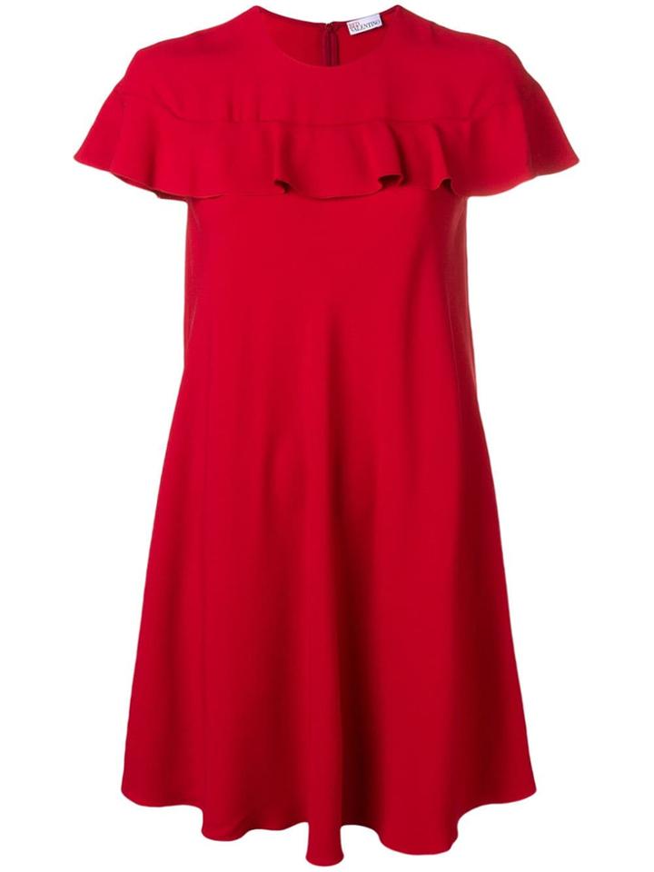 Red Valentino Ruffle Detail Mini Dress