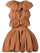 Maticevski Ruffle Trim Dress - Brown