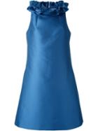 Lanvin Ruffle Detail A-line Dress, Women's, Size: 40, Blue, Polyester/polyamide/silk
