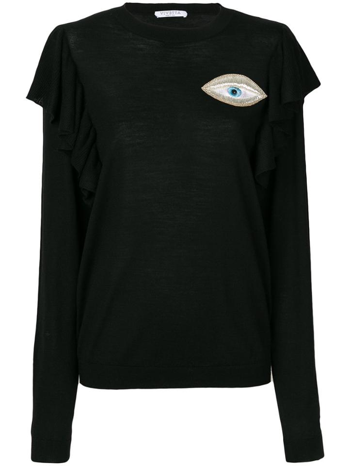 Vivetta Eye Patch Frill Panel Top - Black