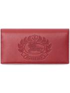 Burberry Embossed Crest Leather Continental Wallet - Pink & Purple