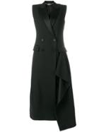 Alexander Mcqueen Sleeveless Tailored Double Breasted Coat - Black