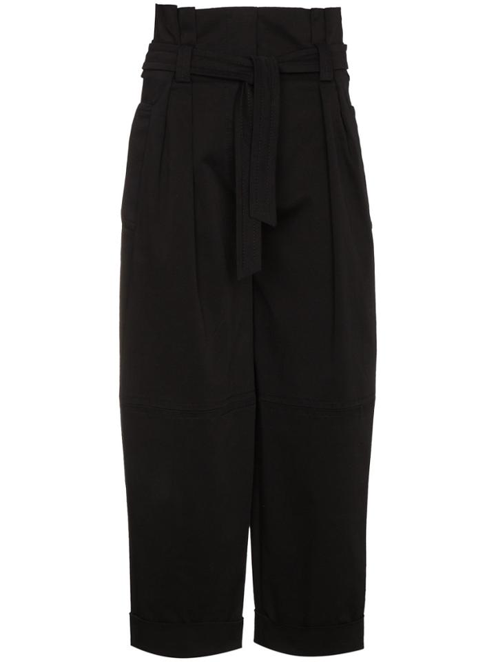 Alberta Ferretti High-waisted Belted Trousers - Black