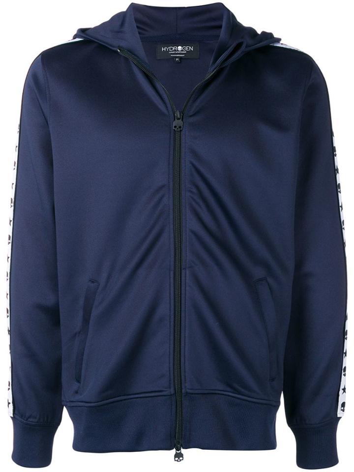 Hydrogen Skull Detail Track Hoodie - Blue