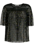 Philosophy Di Lorenzo Serafini Gold Embroidered Top - Black
