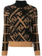 Fendi Ff Logo Pullover - Neutrals