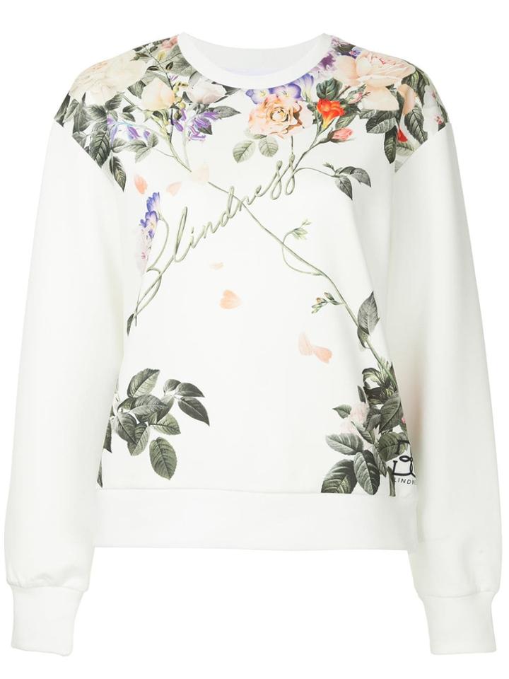 Blindness Floral Print Sweatshirt - White