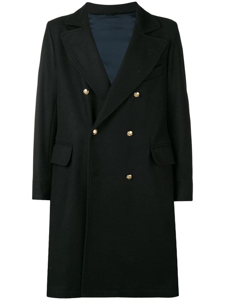 Fortela Double-breasted Buttoned Coat - Blue